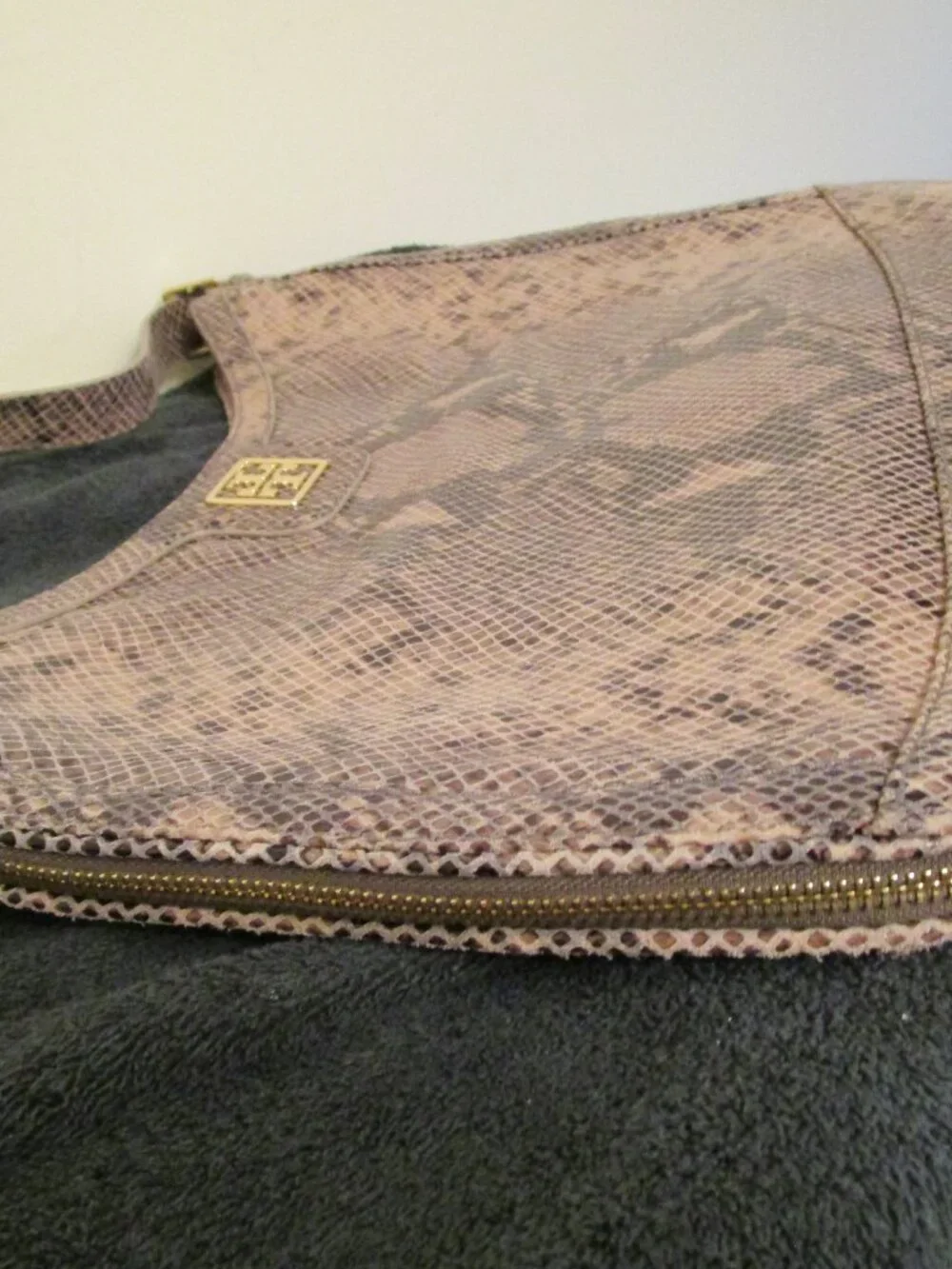 Tory Burch Catalina Python-Embossed Hobo - Picture 5 of 9
